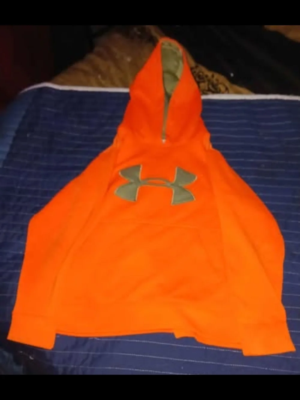 Under Armour Orange Kids Hooded Pullover with Gray Logo